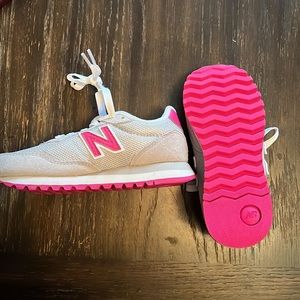 Pink & Grey Little Girl New Balance Shoes